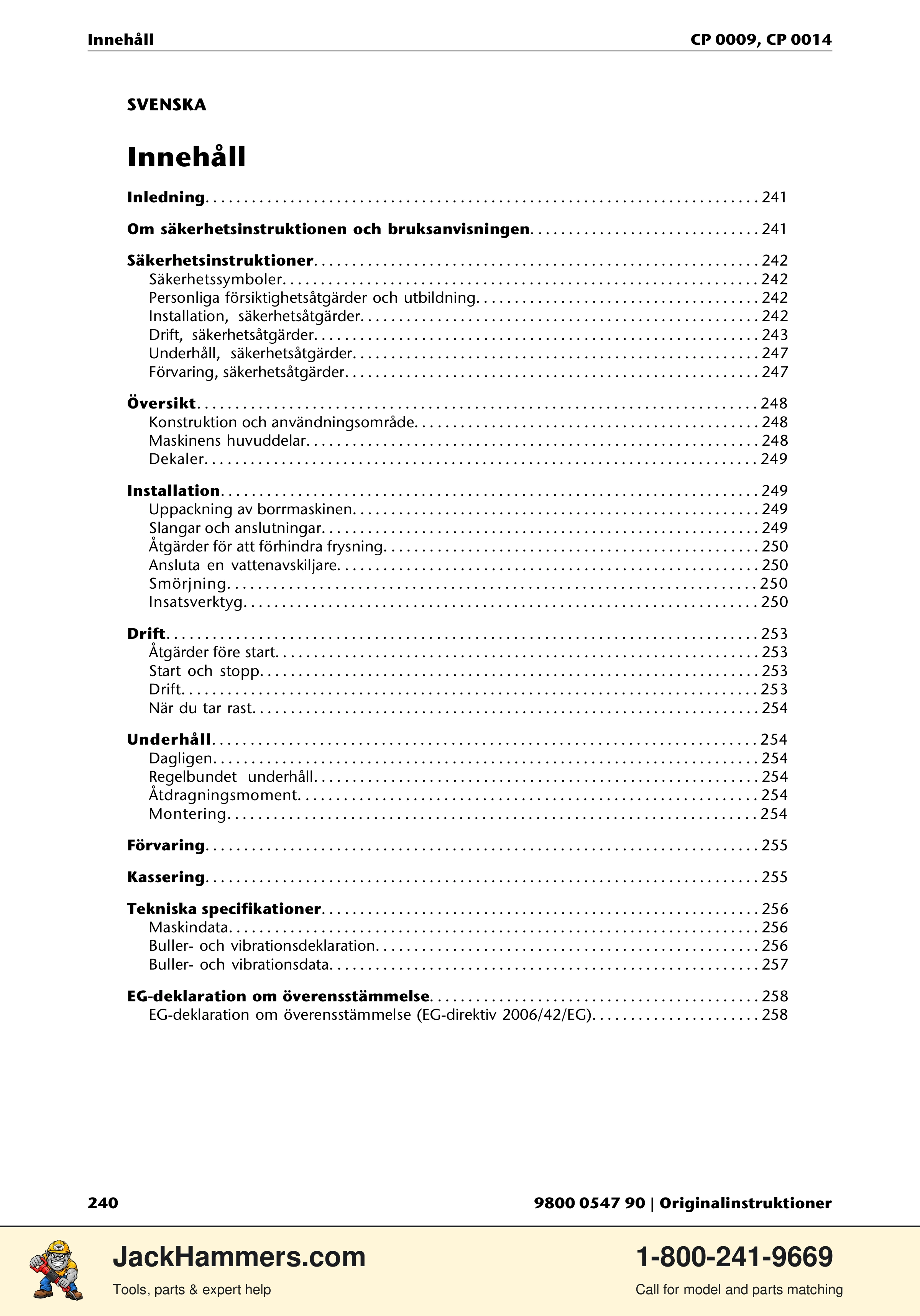 Chicago Pneumatic 0009 Series / 0014 Series PDF page 240 of 260