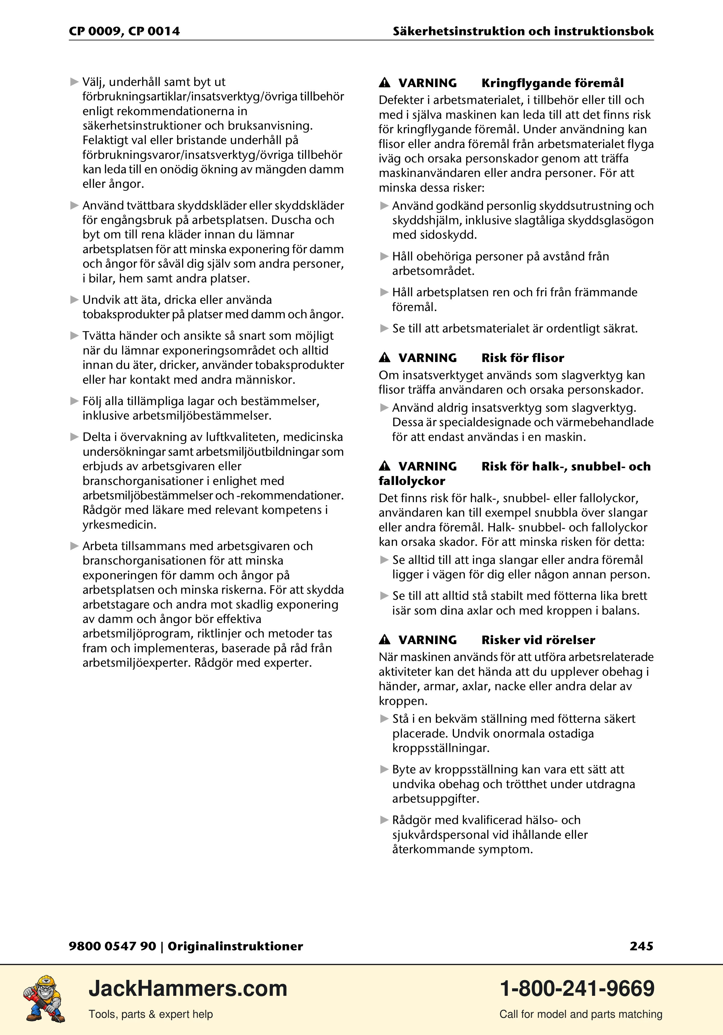 Chicago Pneumatic 0009 Series / 0014 Series PDF page 245 of 260