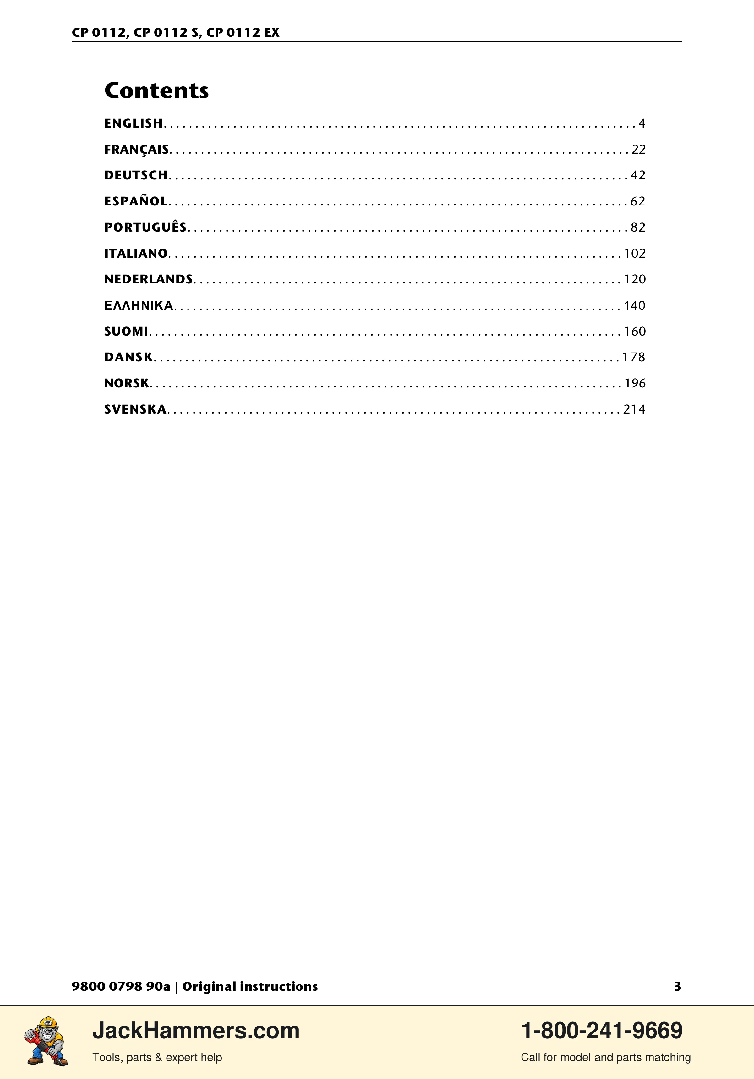 Chicago Pneumatic CP0112 Series PDF page 3 of 232
