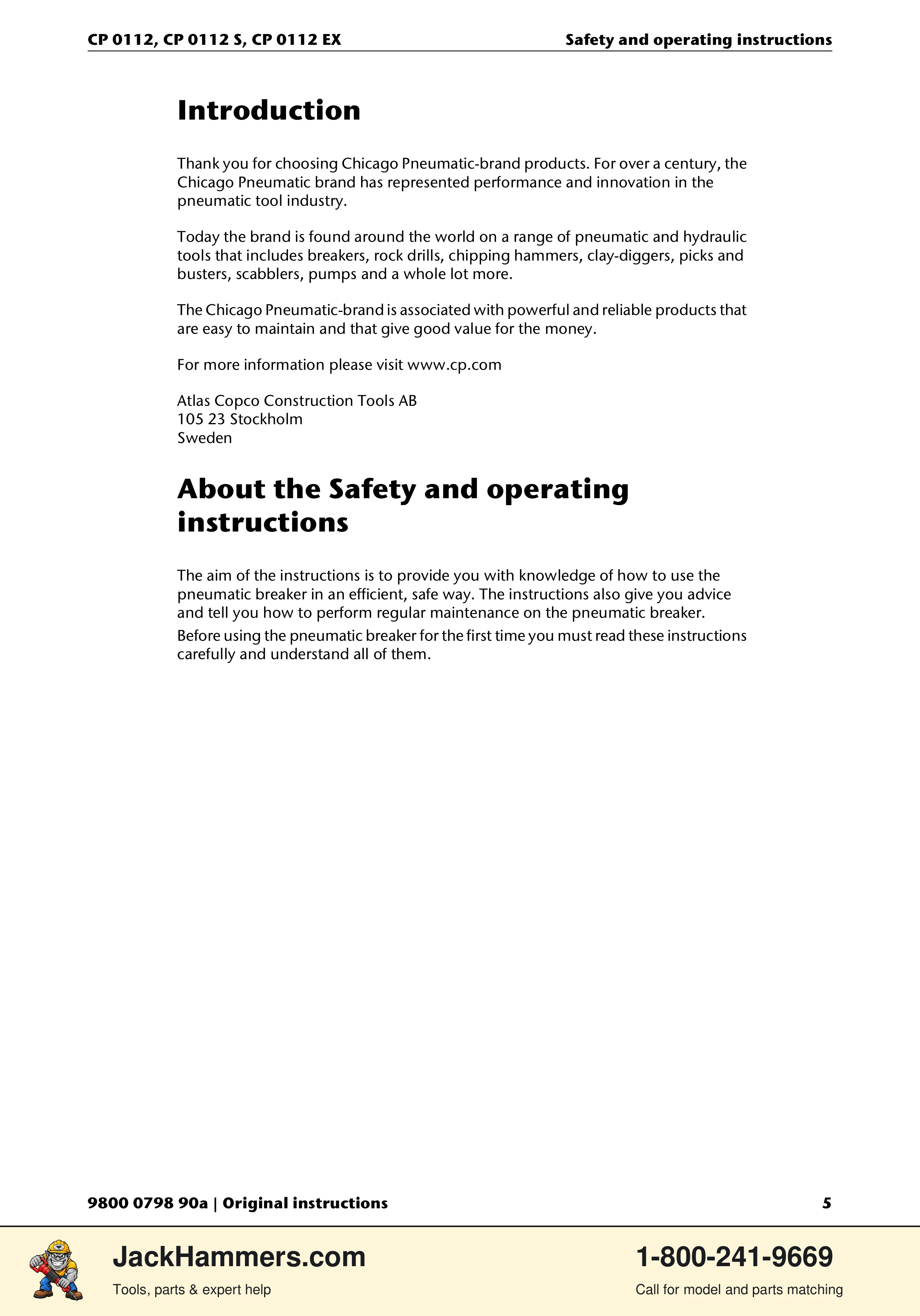 Chicago Pneumatic CP0112 Series PDF page 5 of 232