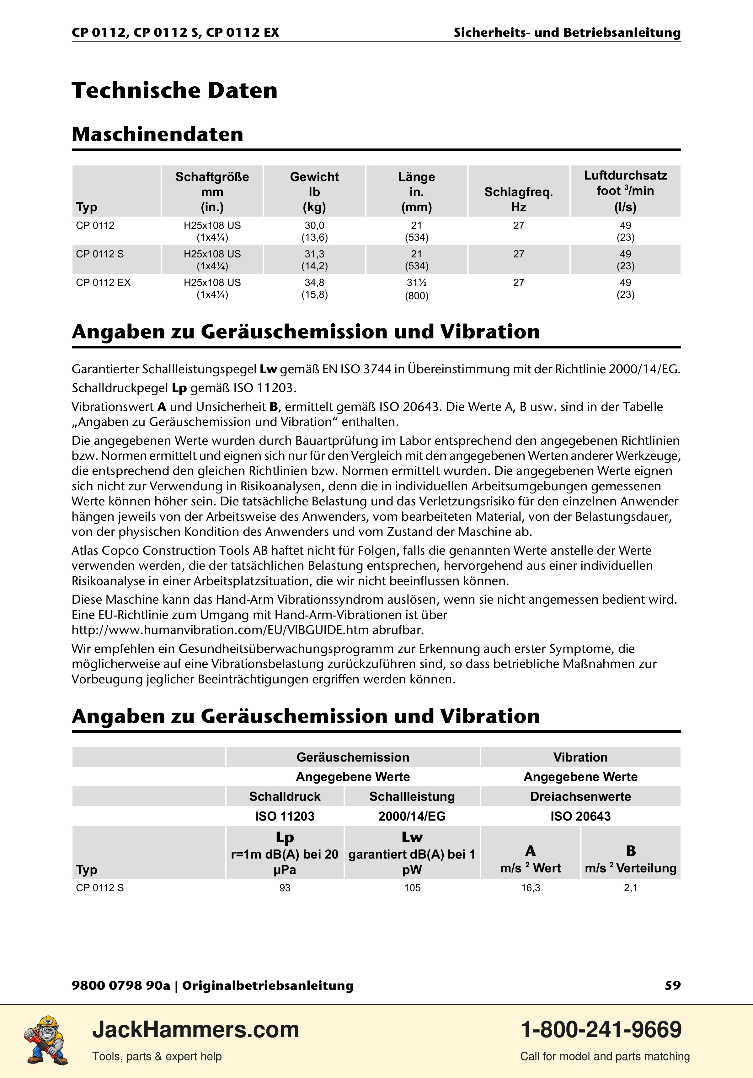 Chicago Pneumatic CP0112 Series PDF page 59 of 232