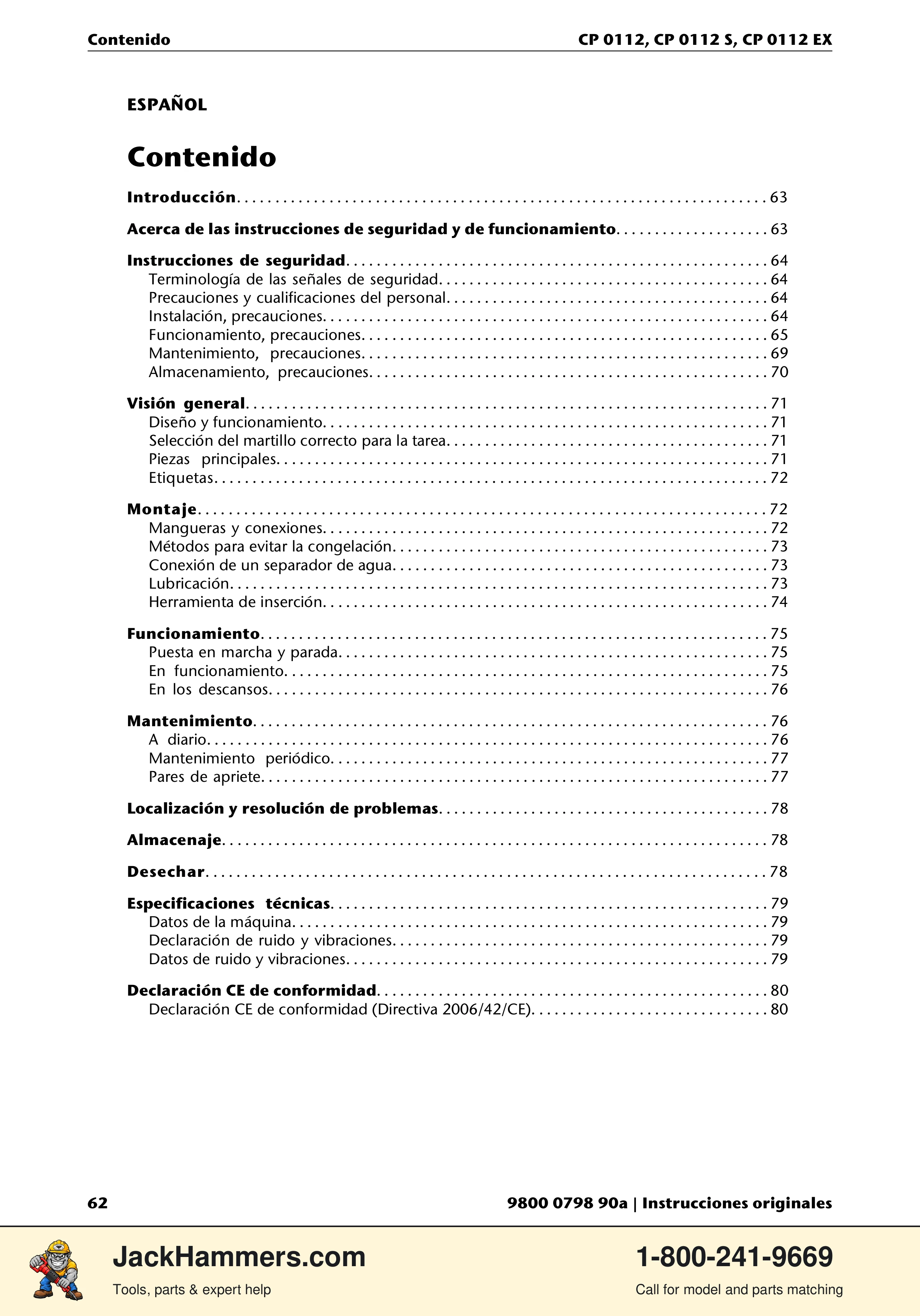 Chicago Pneumatic CP0112 Series PDF page 62 of 232