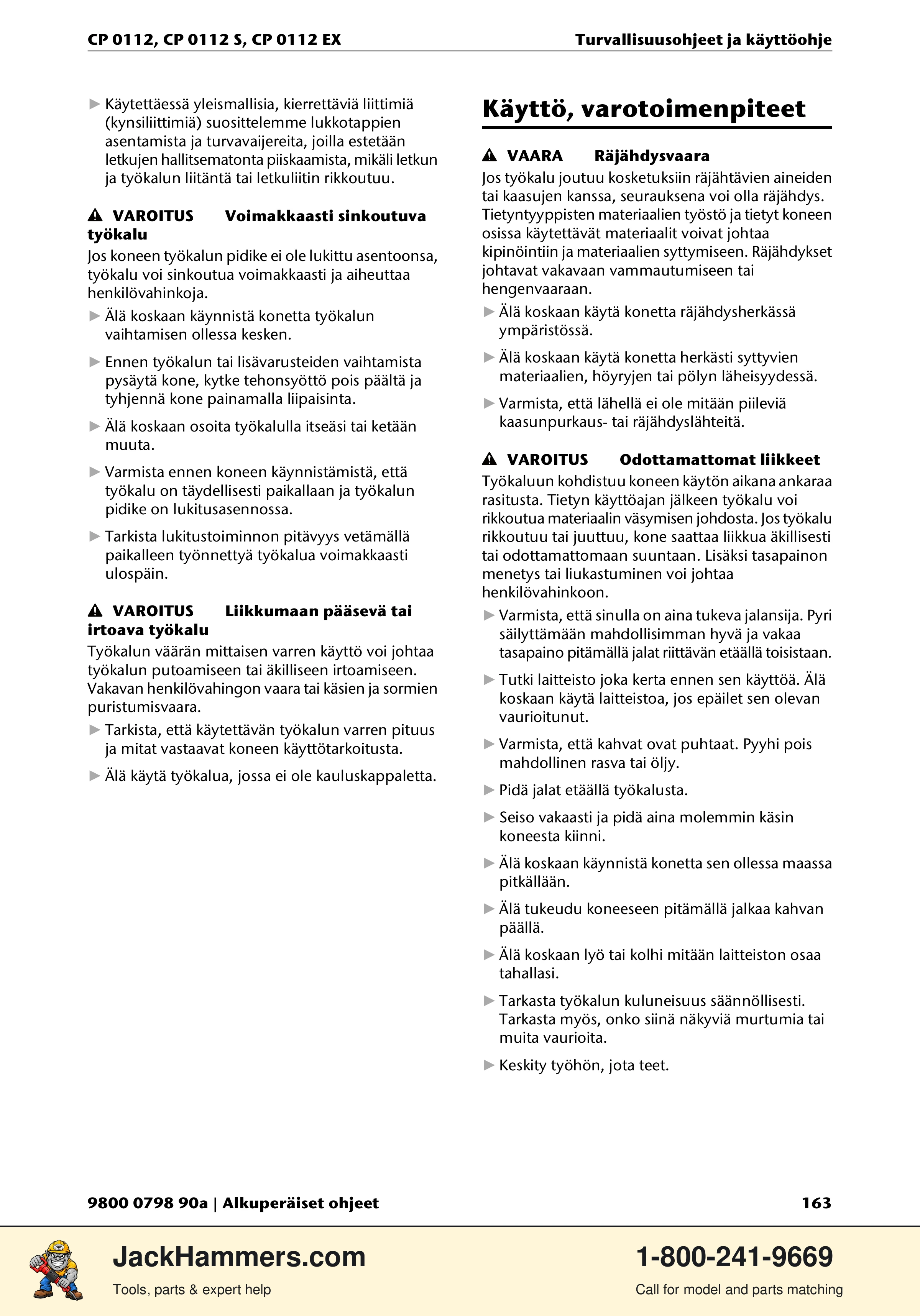 Chicago Pneumatic CP0112 Series PDF page 163 of 232