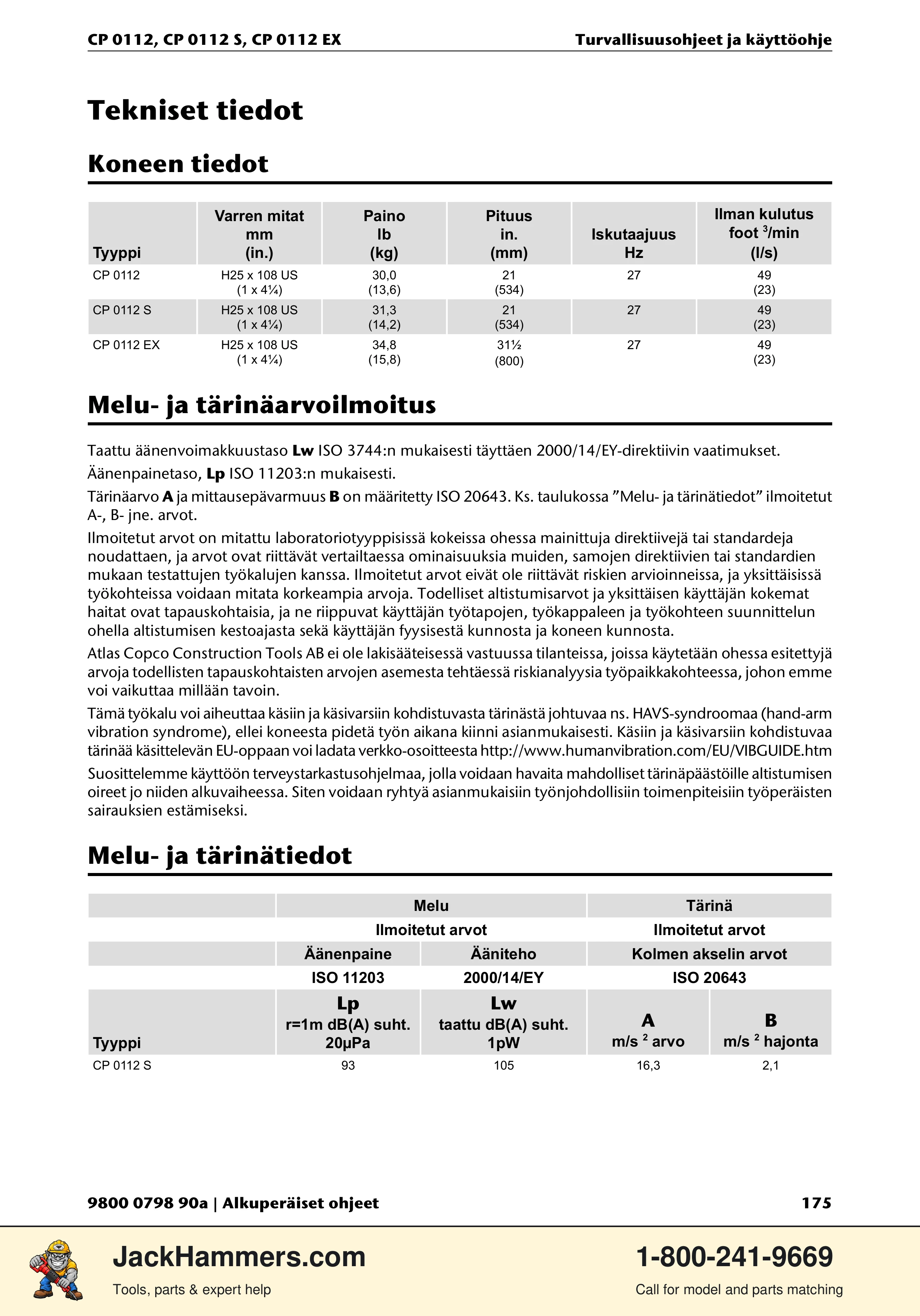 Chicago Pneumatic CP0112 Series PDF page 175 of 232