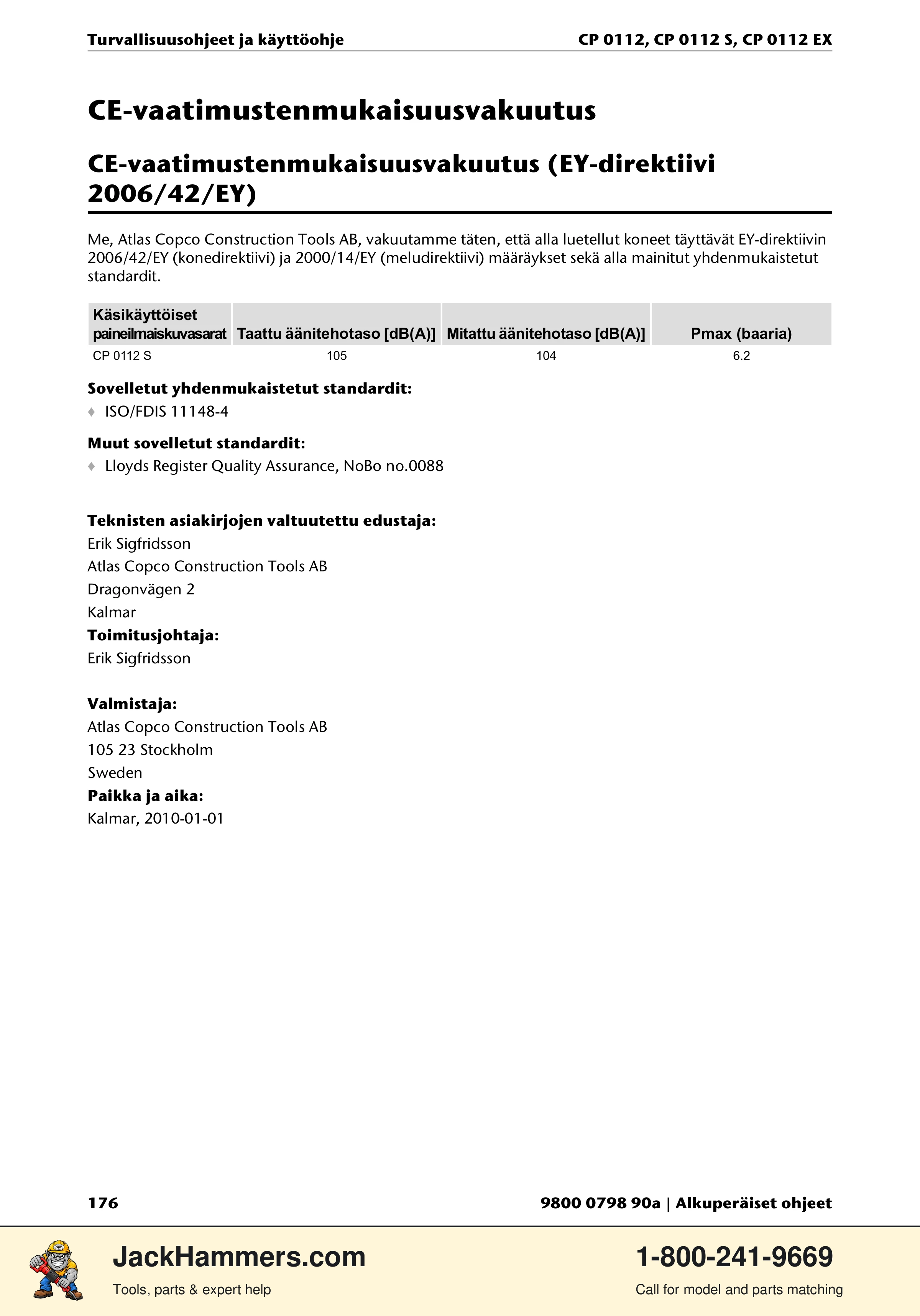 Chicago Pneumatic CP0112 Series PDF page 176 of 232