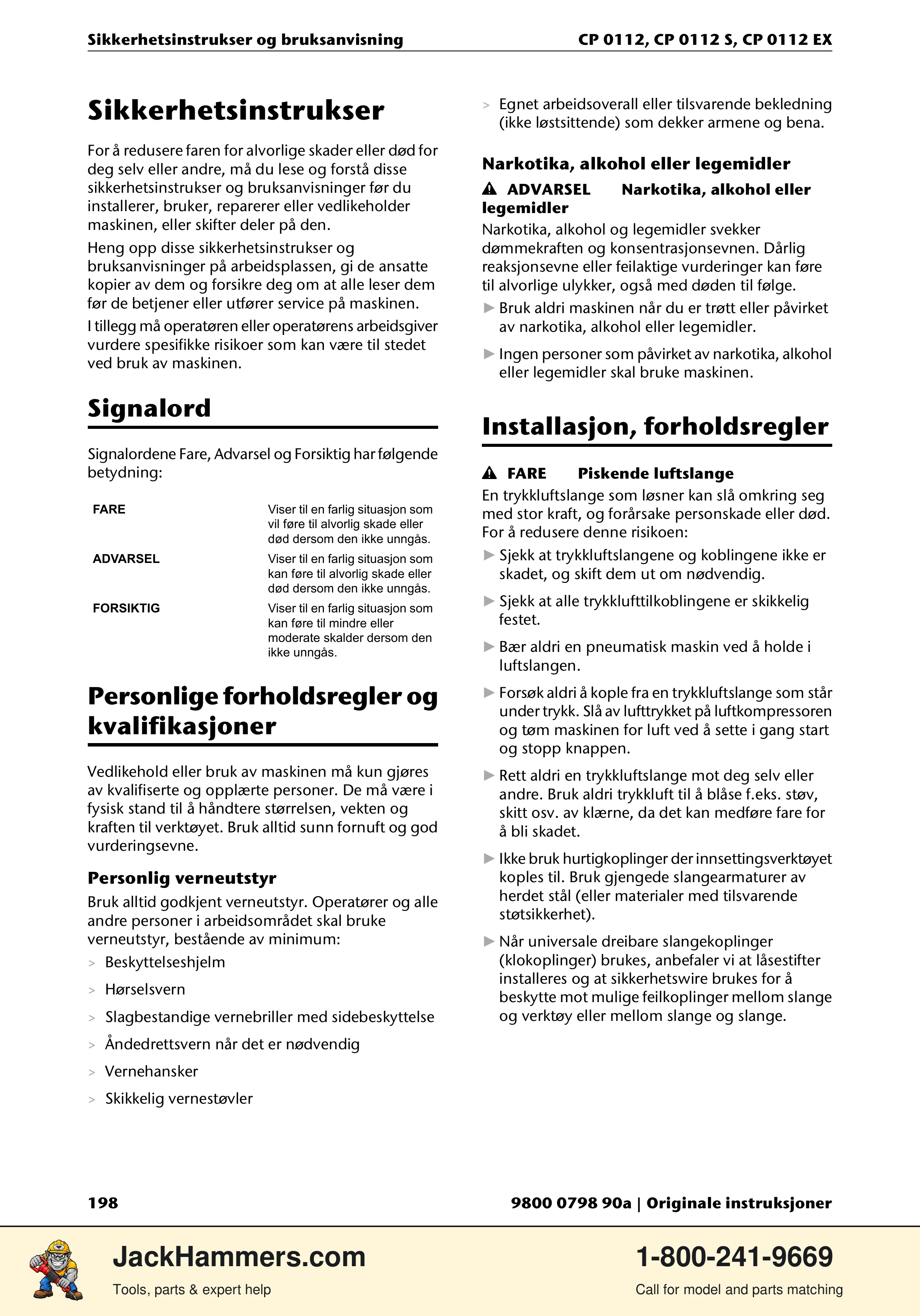 Chicago Pneumatic CP0112 Series PDF page 198 of 232