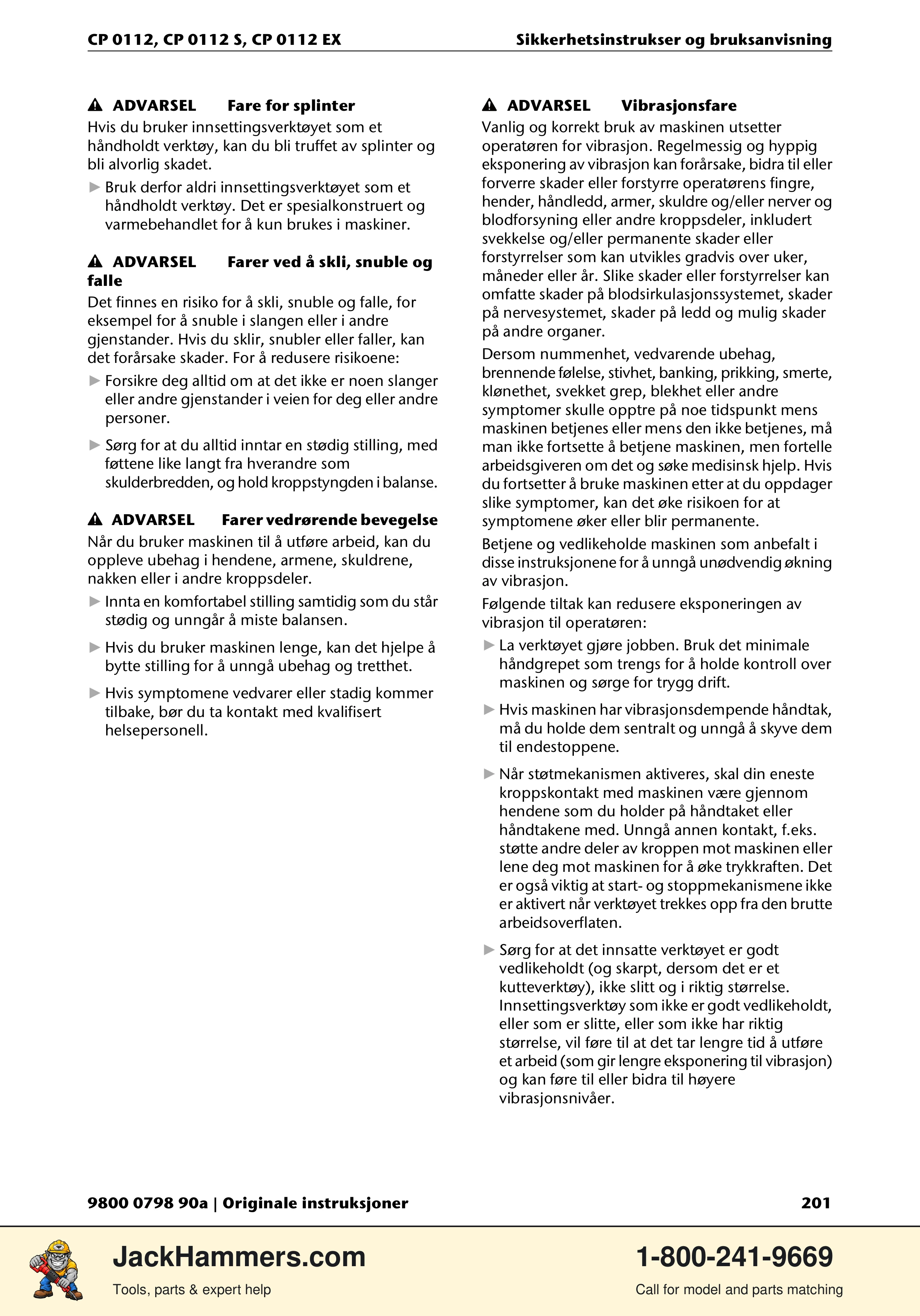 Chicago Pneumatic CP0112 Series PDF page 201 of 232