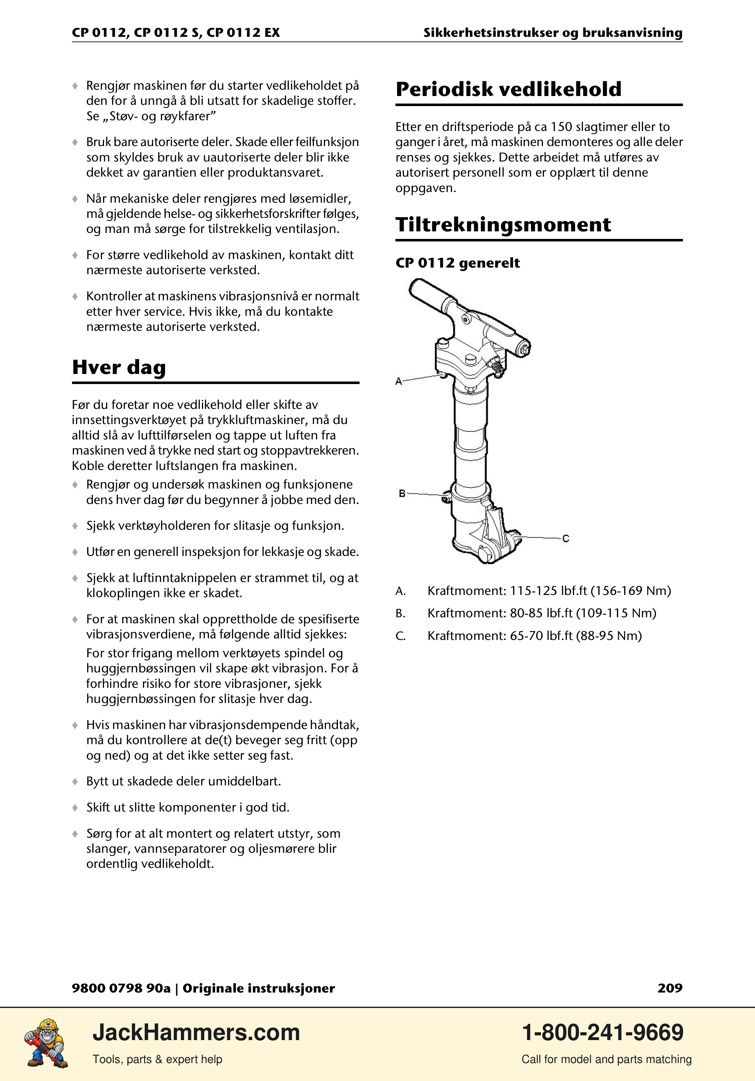 Chicago Pneumatic CP0112 Series PDF page 209 of 232