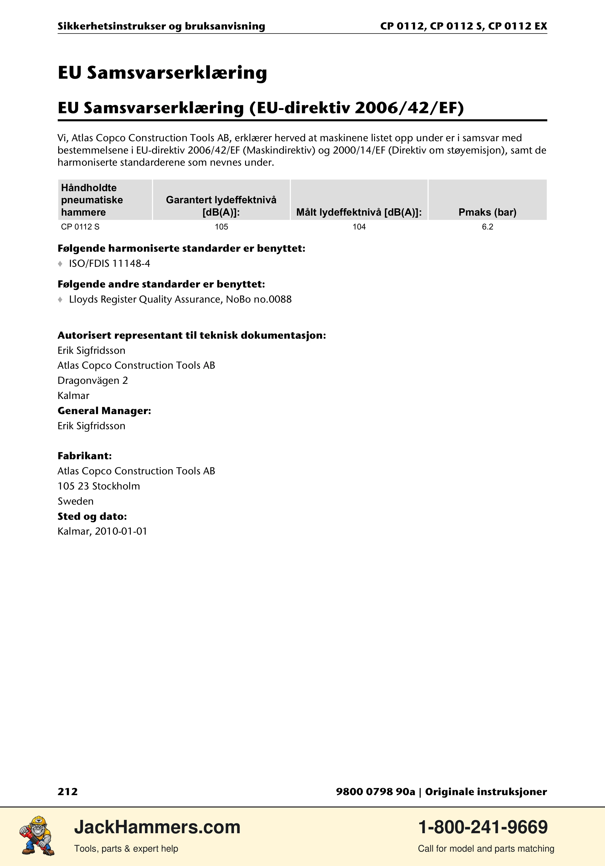 Chicago Pneumatic CP0112 Series PDF page 212 of 232
