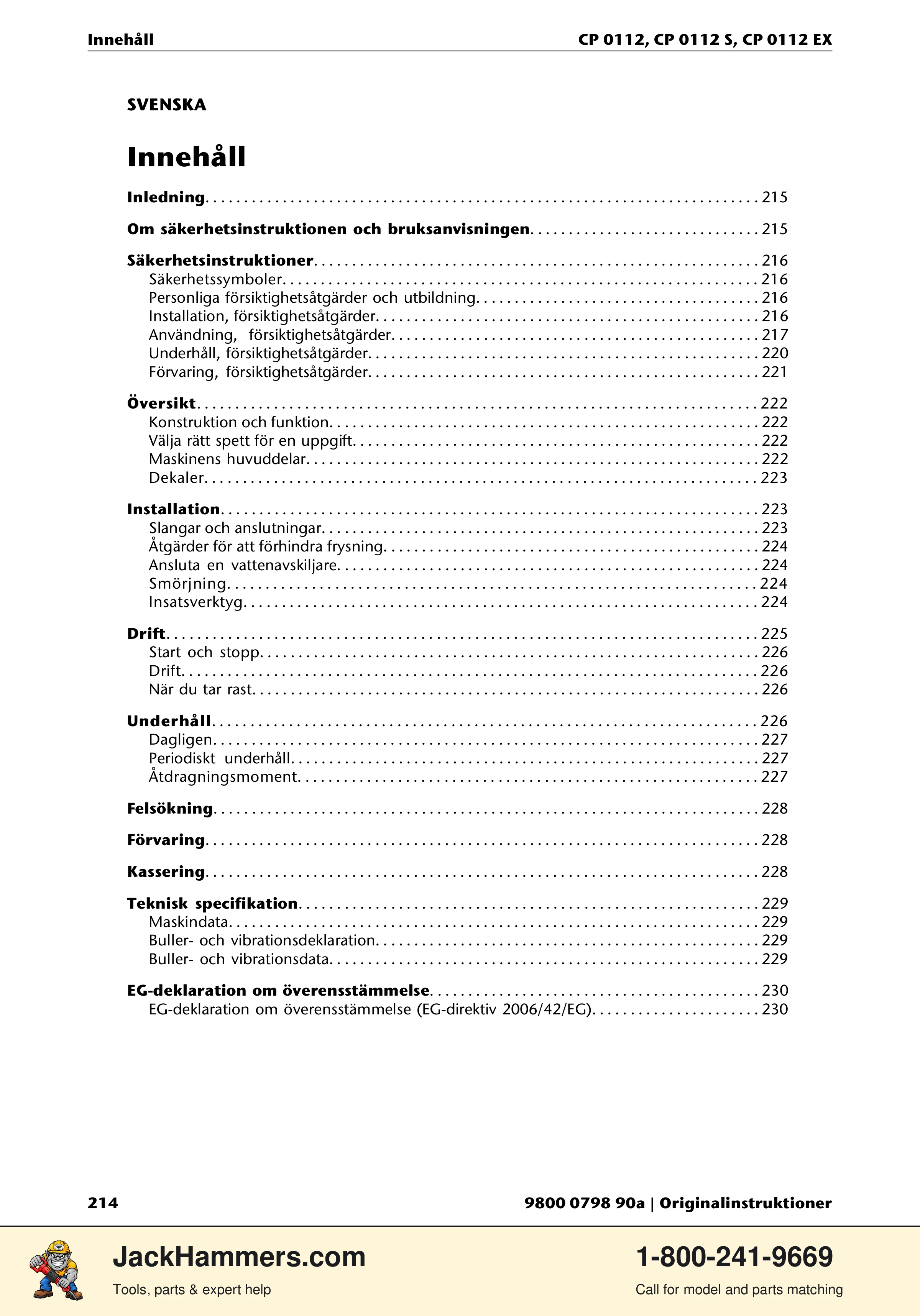 Chicago Pneumatic CP0112 Series PDF page 214 of 232