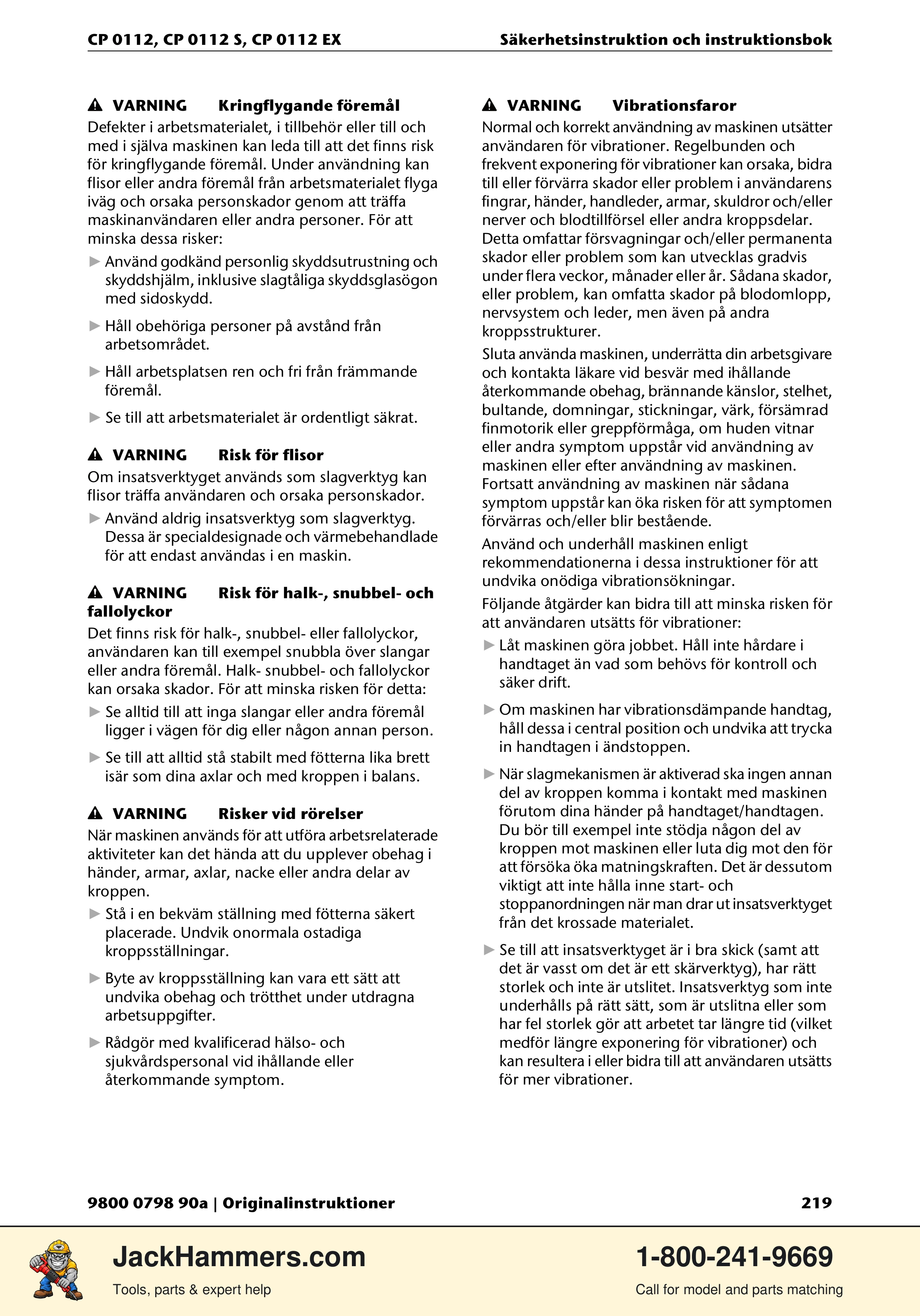 Chicago Pneumatic CP0112 Series PDF page 219 of 232