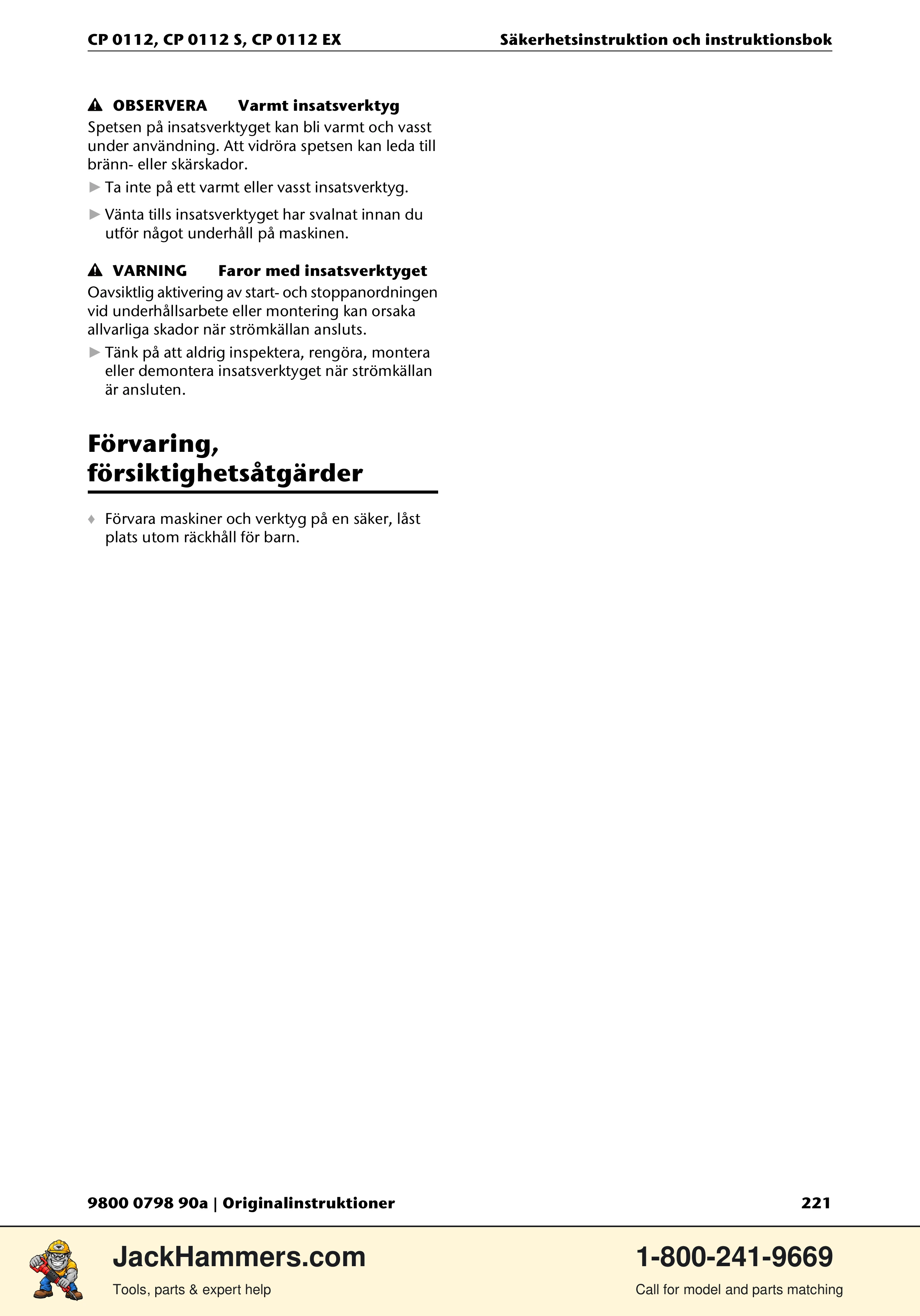 Chicago Pneumatic CP0112 Series PDF page 221 of 232