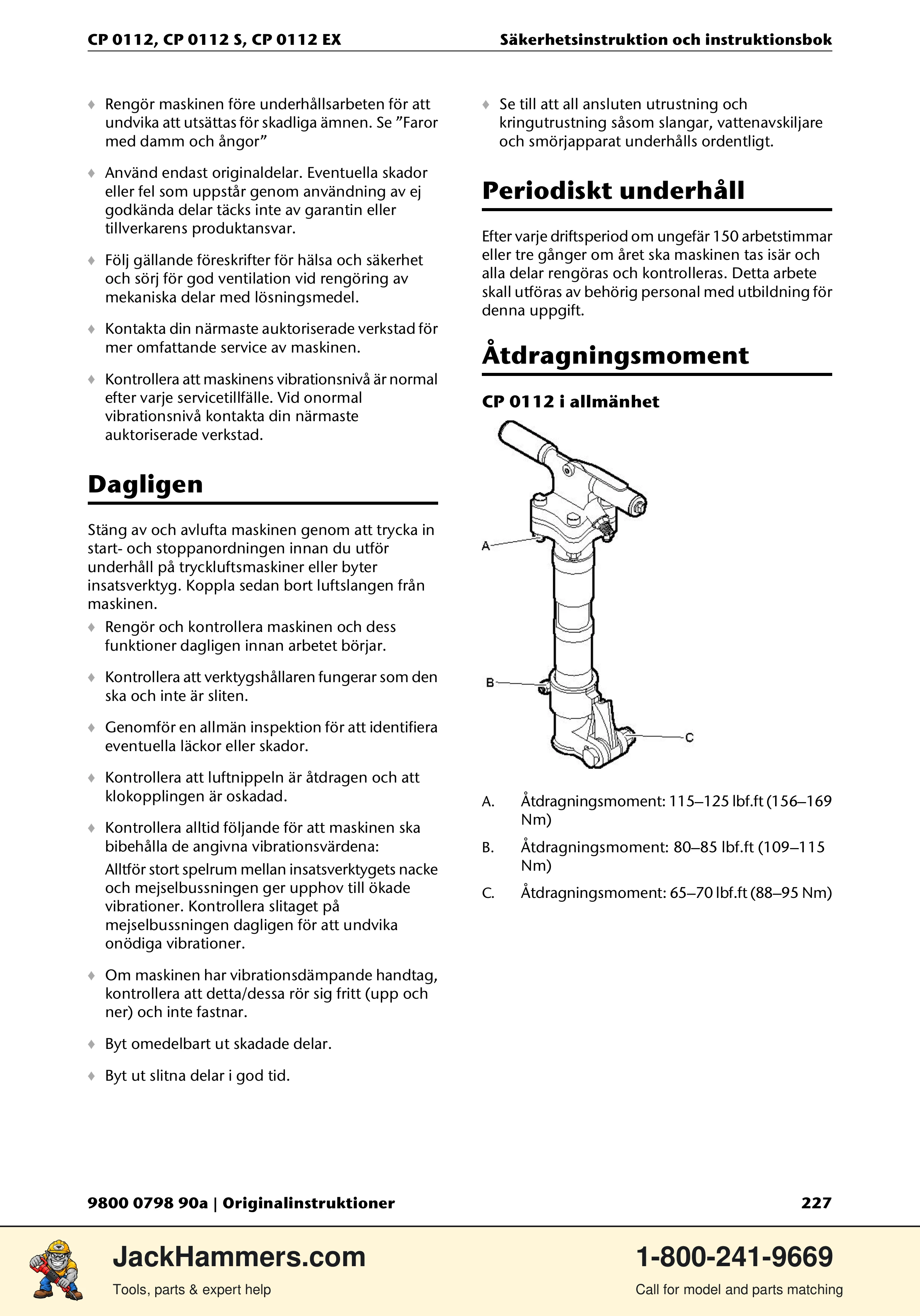 Chicago Pneumatic CP0112 Series PDF page 227 of 232