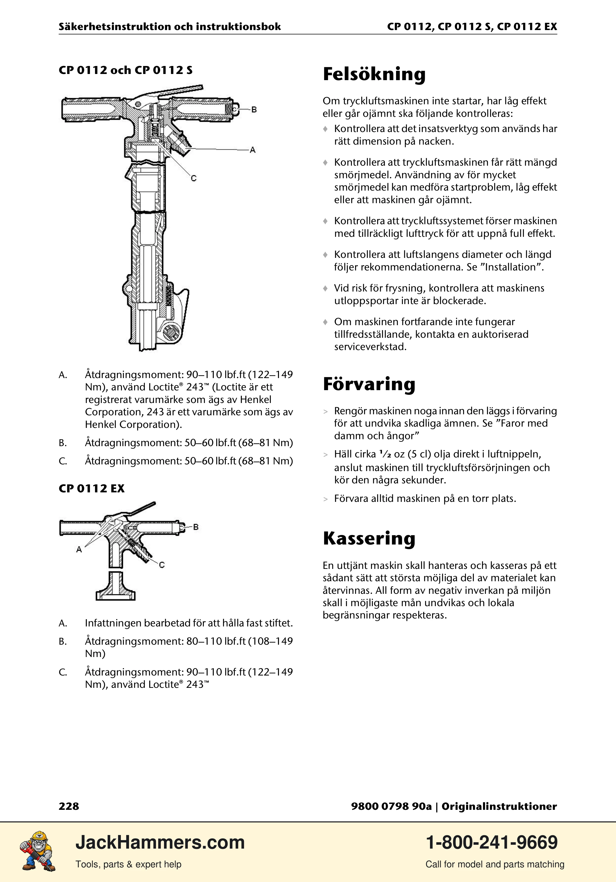 Chicago Pneumatic CP0112 Series PDF page 228 of 232