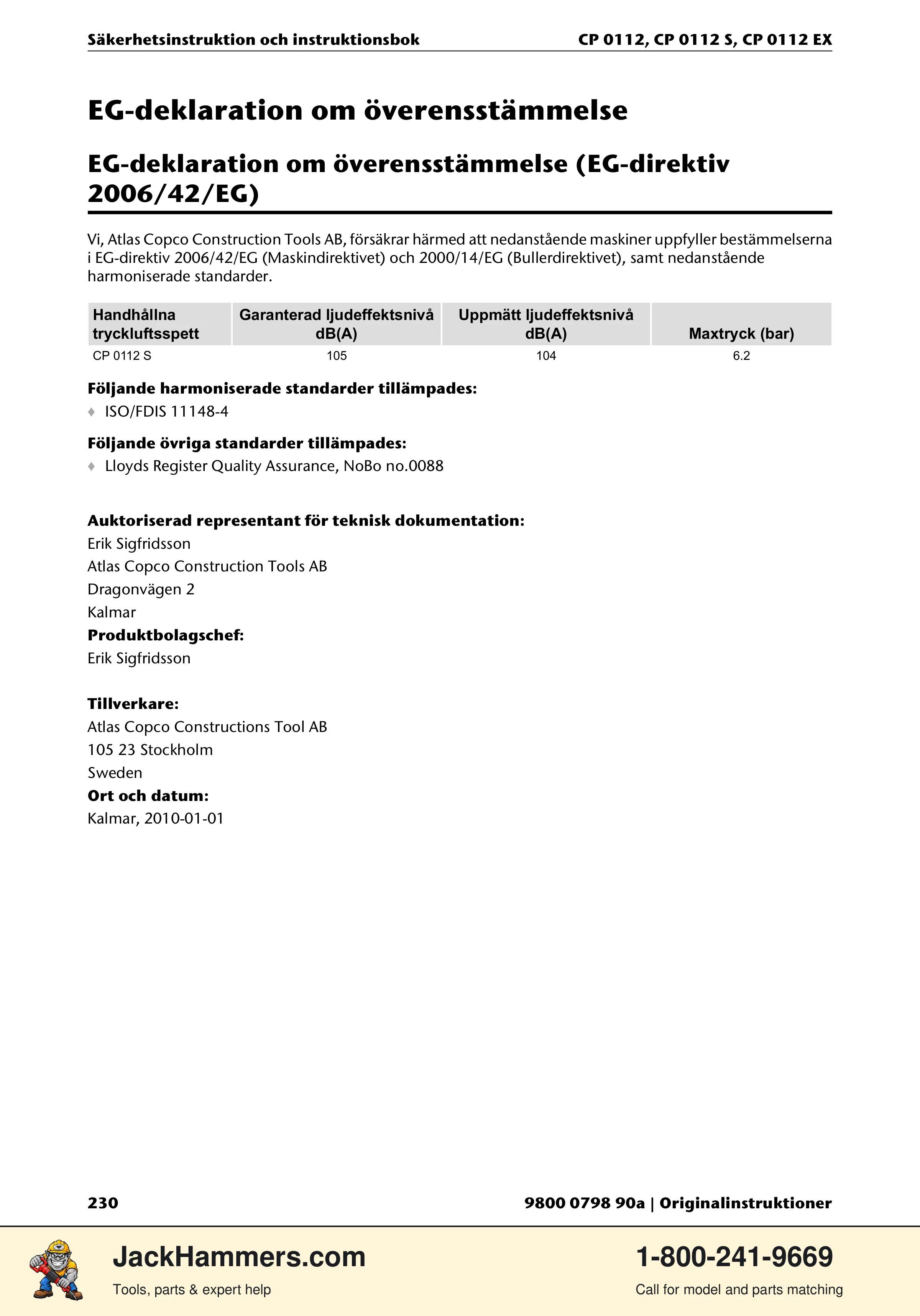 Chicago Pneumatic CP0112 Series PDF page 230 of 232