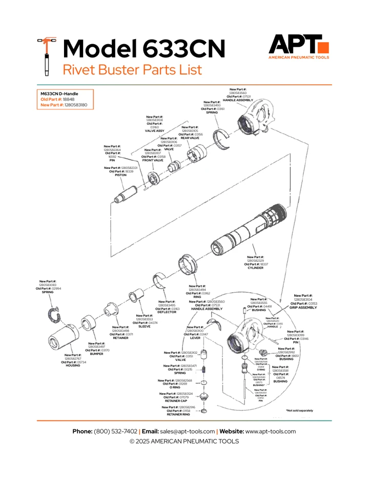 633 D Handle parts drawing preview (first PDF page)