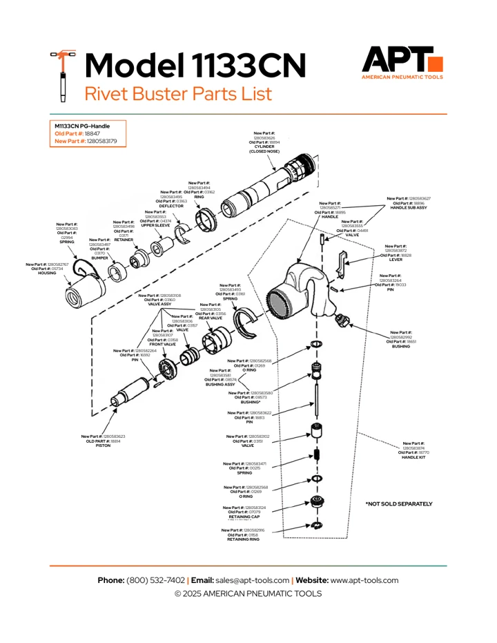 1133 PG Handle parts drawing preview (first PDF page)